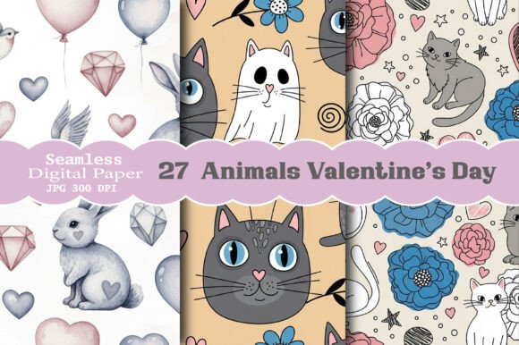 Animals Valentine’s Day Seamless Pattern: A Creative Resource for Design Enthusiasts