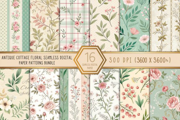 Antique Cottage Floral Digital Paper: A Versatile Resource for Creative Projects