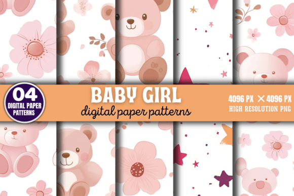 Baby Girl Digital Paper Background 1: Enhancing Creativity with Professional Design