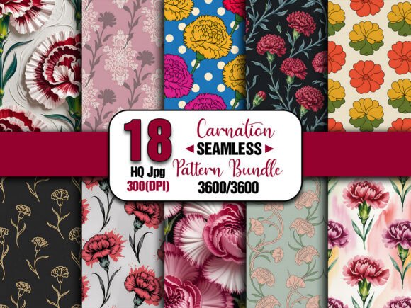 Carnation Flower Seamless Pattern: A Timeless Addition to Creative Projects