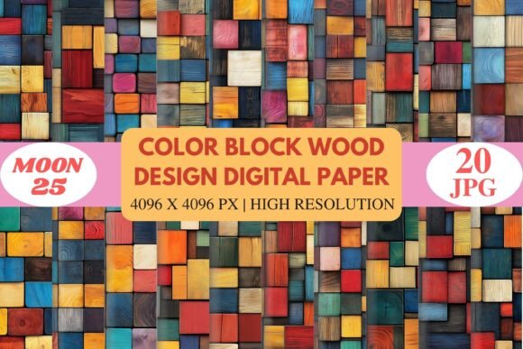 Color Block Wooden Pattern Papers: A Vibrant Addition to Creative Projects