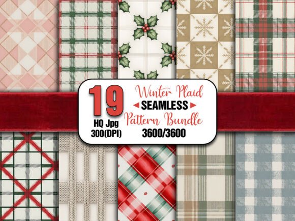 Cozy Winter Plaid Pattern Bundle: A Versatile Collection for Seasonal Creativity