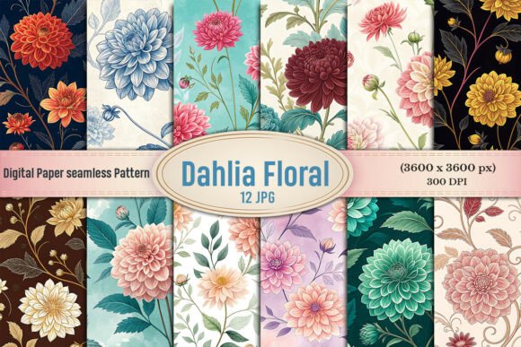 Dahlia Floral Digital Paper Bundle: A Versatile Resource for Creative Projects