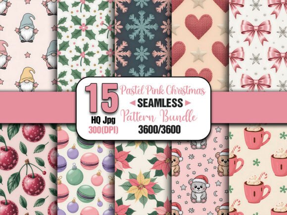 Discover the Charm of the Pastel Pink Christmas Pattern Pack