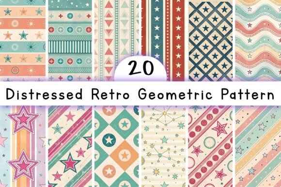 Distressed Retro Geometric Pattern: A Creative Powerhouse for Modern Design
