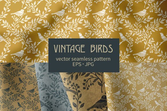 Elegant Botanical Seamless Pattern Set