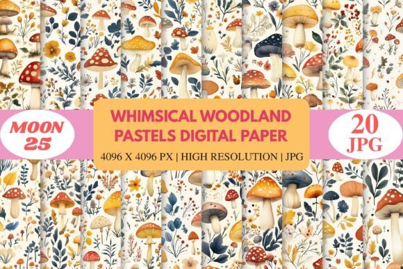 Enhance Your Creative Projects with Whimsical Woodland Pastels Digital Paper