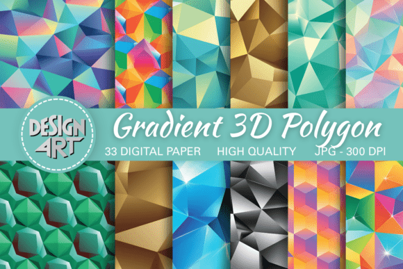Gradient 3D Polygon Pattern