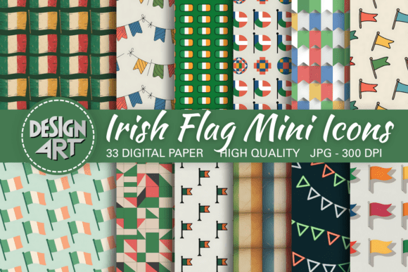 Irish Flag Mini Icons Pattern