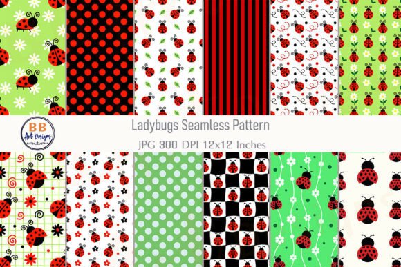 Ladybug Seamless Pattern Lady Bug Paper: A Versatile Design Resource for Creative Projects