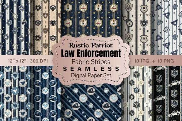 Law Enforcement Stripe Seamless Pack: A Bold Design Solution for Law Enforcement Appreciation