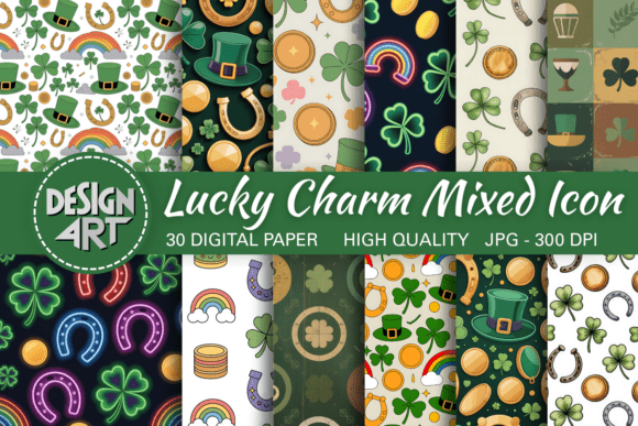 Lucky Charm Mixed Icon Pattern
