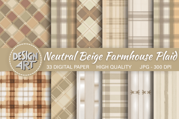 Neutral Beige Farmhouse Plaid Pattern: A Timeless Addition to Your Design Toolkit