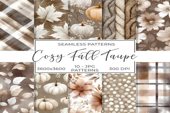 Neutral Fall Seamless Pattern Background