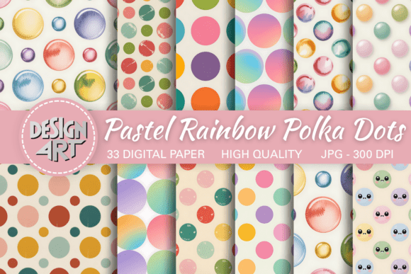 Pastel Rainbow Polka Dots Pattern: A Versatile Design Tool for Creative Projects
