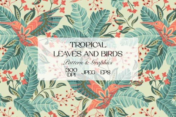 Tropical Exotic Boho Bird Pattern
