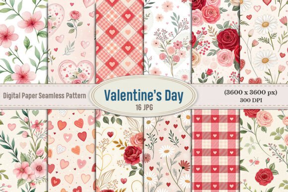 Valentine’s Day Seamless Pattern Bundle