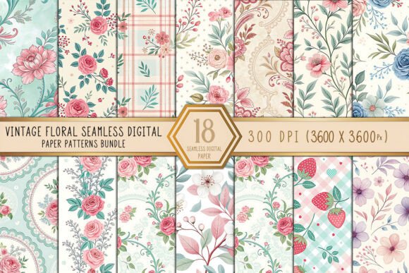 Vintage Floral Seamless Digital Paper