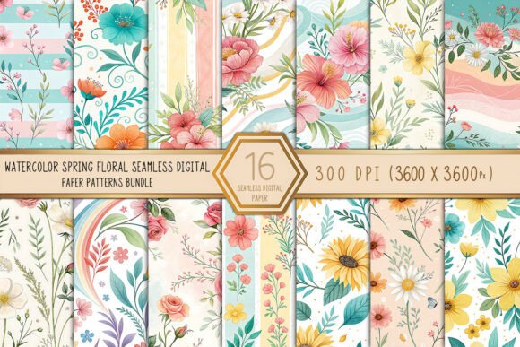 Watercolor Spring Floral Seamless Digital: A Versatile Choice for Creative Projects