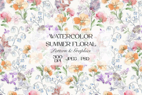 Watercolor Summer Floral Pattern: A Versatile Design for Creative Applications
