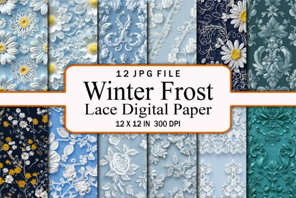 Winter Frost Lace Digital Paper: A Versatile Design Resource
